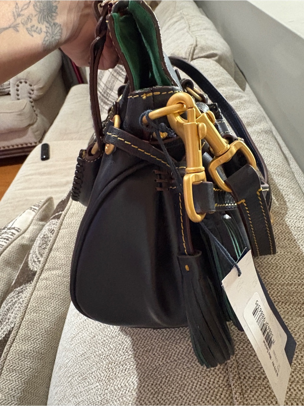 Dooney & Bourke Florentine Mini Satchel Navy Leather - Picture 9 of 13